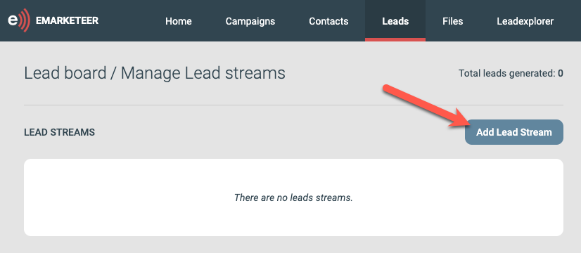 Knappen Add lead stream
